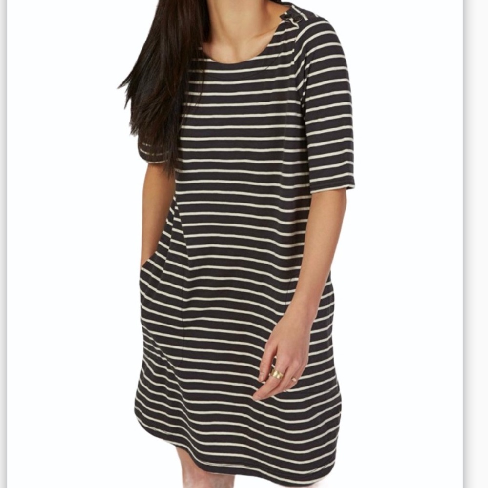 Faherty Striped Shaylyn Button Mini Dress - Small‎
